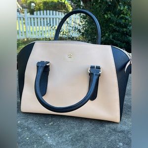 Kate Spade Light Pink and Black Handbag with crossbody strap